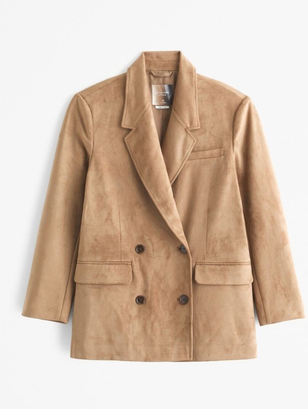 Abercrombie & Fitch Vol. 28 Vegan Suede Double-Breasted Blazer